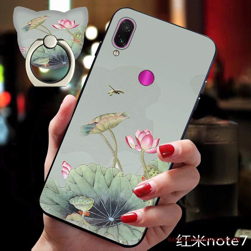 Custodia Redmi Note 7 Vintage Anti-caduta Marchio Di Tendenza, Cover Redmi Note 7 Protezione Ornamenti Appesi Fiori