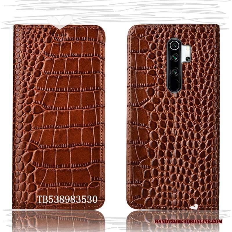 Custodia Redmi Note 8 Pro Pelle Blu Piccola, Cover Redmi Note 8 Pro Protezione Modello Coccodrillo Rosso