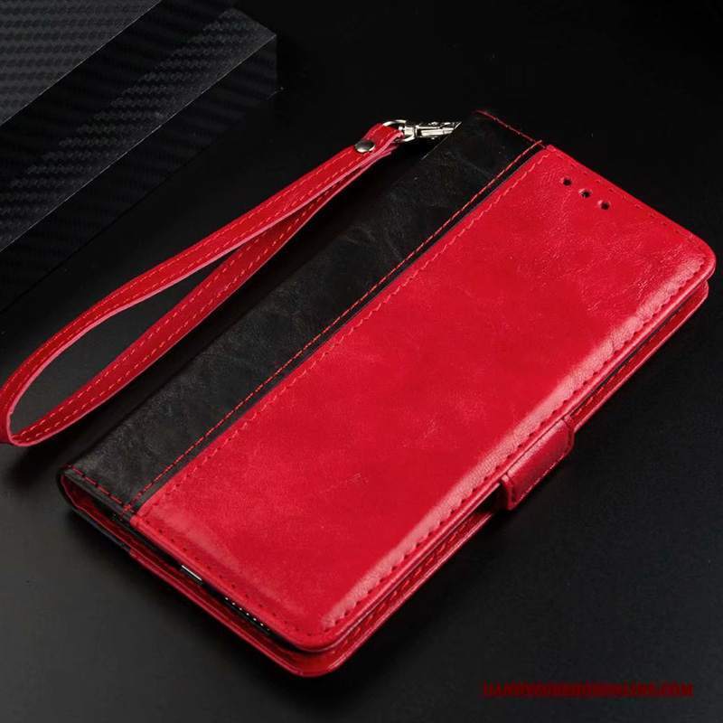 Custodia Redmi Note 8 Pro Pelle Piegaretelefono, Cover Redmi Note 8 Pro Folio Rosso Pellicola Protettiva