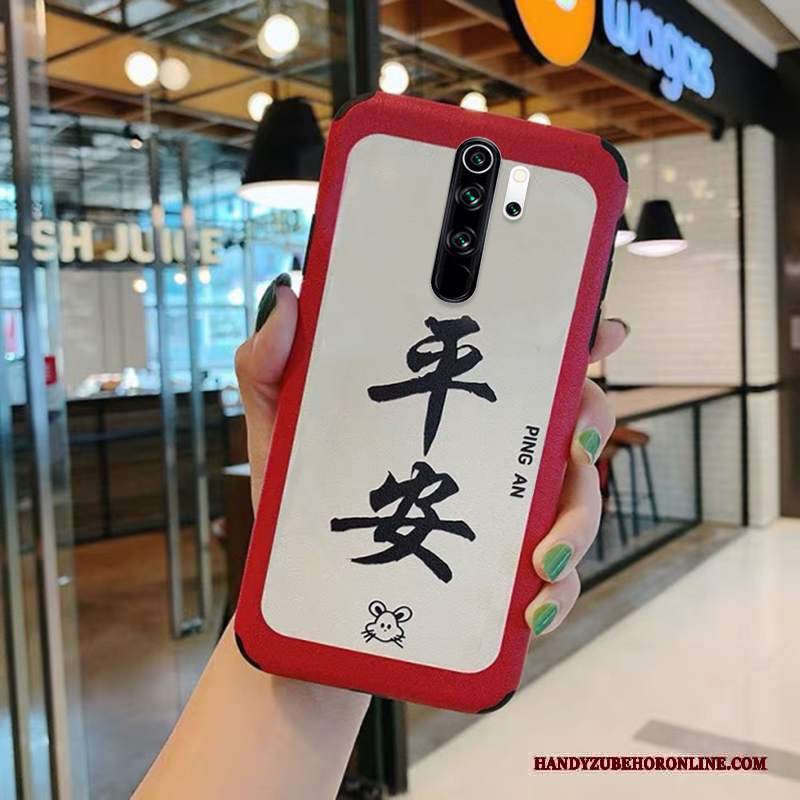 Custodia Redmi Note 8 Pro Silicone Telefono Tempra, Cover Redmi Note 8 Pro Goffratura Rosso Di Personalità