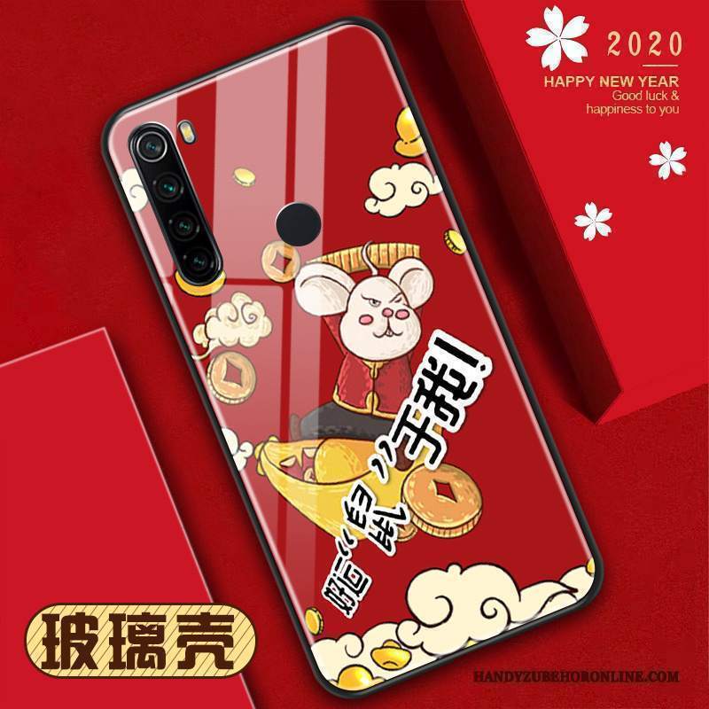 Custodia Redmi Note 8t Modello Vetro, Cover Redmi Note 8t Telefono Rosso