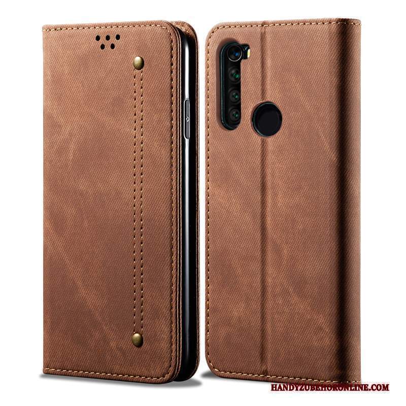 Custodia Redmi Note 8t Pelle Affari Rosso, Cover Redmi Note 8t Protezione Telefono Anti-caduta