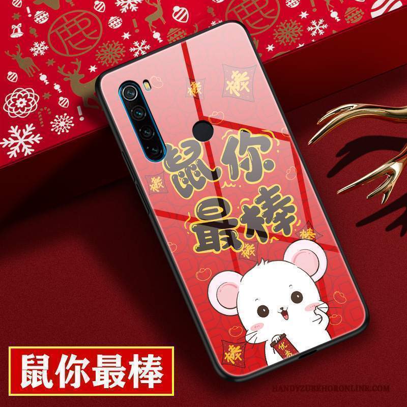 Custodia Redmi Note 8t Protezione Nuovo Ratto, Cover Redmi Note 8t Cartone Animato Amanti Rosso