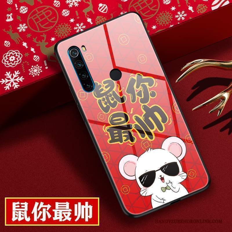 Custodia Redmi Note 8t Protezione Nuovo Ratto, Cover Redmi Note 8t Cartone Animato Amanti Rosso