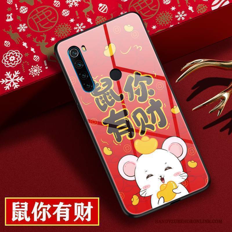 Custodia Redmi Note 8t Protezione Nuovo Ratto, Cover Redmi Note 8t Cartone Animato Amanti Rosso