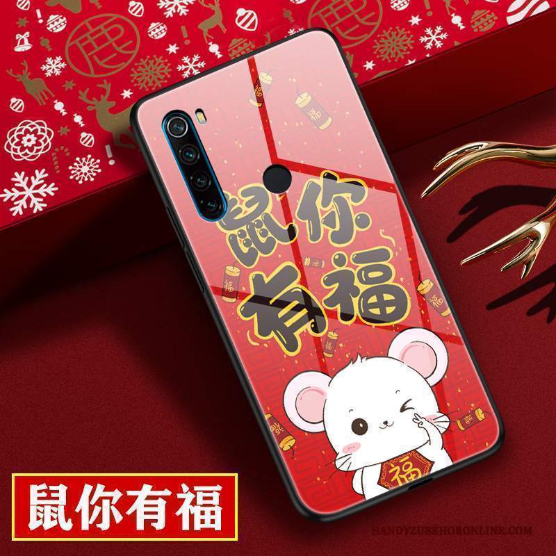 Custodia Redmi Note 8t Protezione Nuovo Ratto, Cover Redmi Note 8t Cartone Animato Amanti Rosso