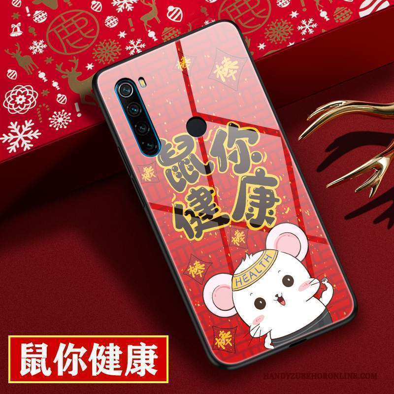 Custodia Redmi Note 8t Protezione Nuovo Ratto, Cover Redmi Note 8t Cartone Animato Amanti Rosso