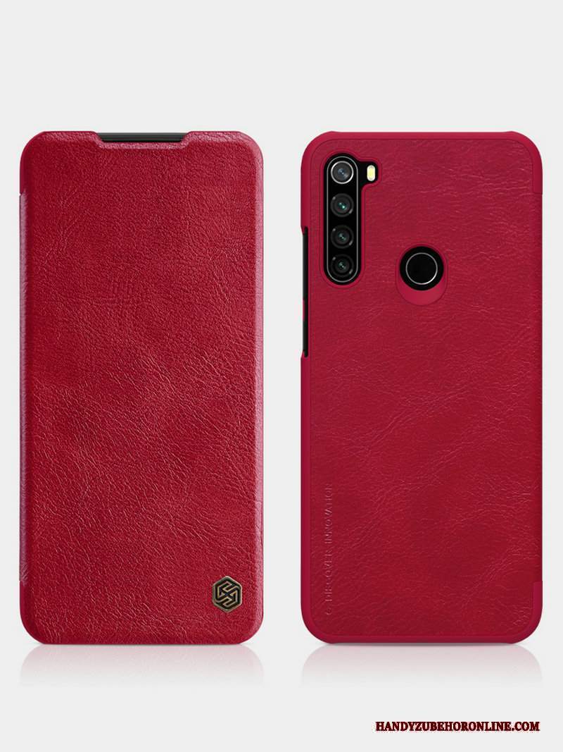 Custodia Redmi Note 8t Protezione Rosso Anti-caduta, Cover Redmi Note 8t Pelle Affari Piccola