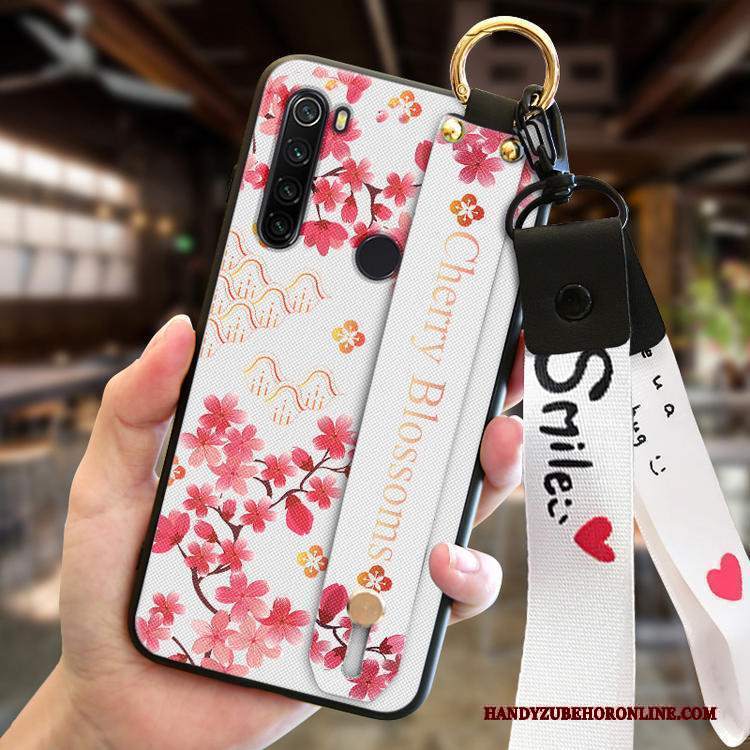 Custodia Redmi Note 8t Silicone Di Personalità Fiori Di Pesco, Cover Redmi Note 8t Rosso Piccola