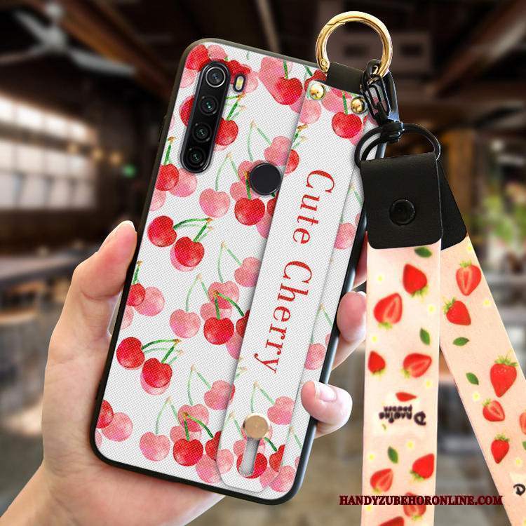 Custodia Redmi Note 8t Silicone Di Personalità Fiori Di Pesco, Cover Redmi Note 8t Rosso Piccola