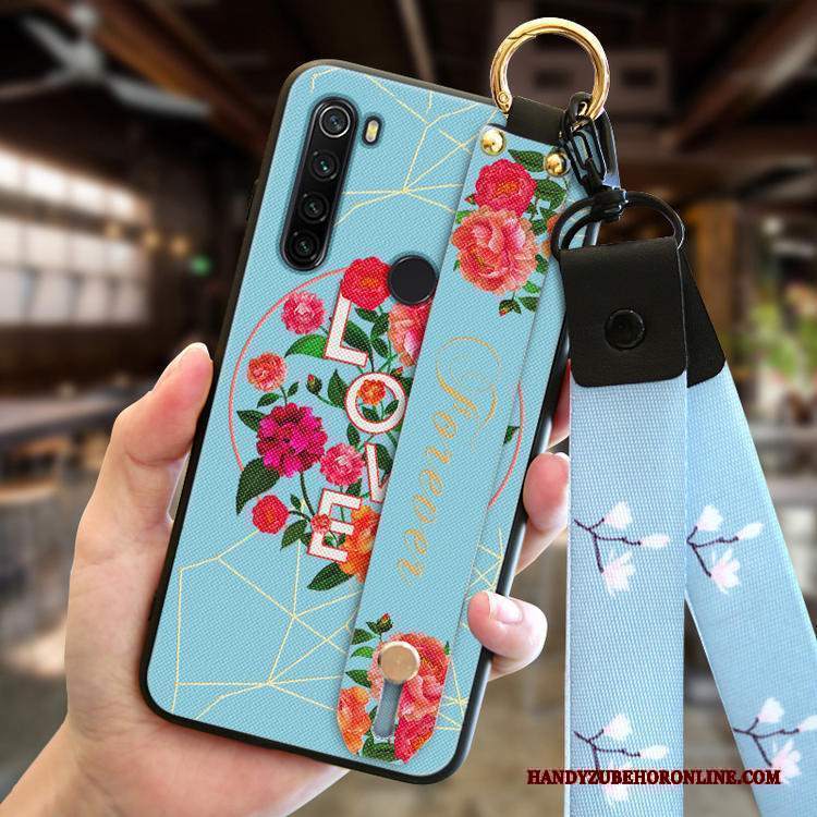 Custodia Redmi Note 8t Silicone Di Personalità Fiori Di Pesco, Cover Redmi Note 8t Rosso Piccola