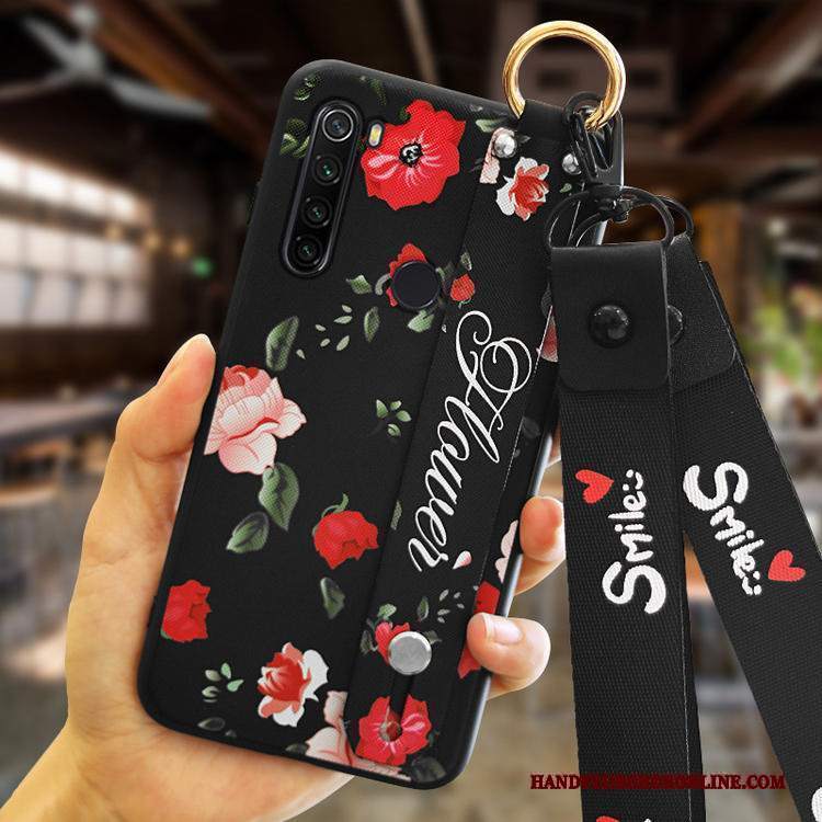 Custodia Redmi Note 8t Silicone Di Personalità Fiori Di Pesco, Cover Redmi Note 8t Rosso Piccola