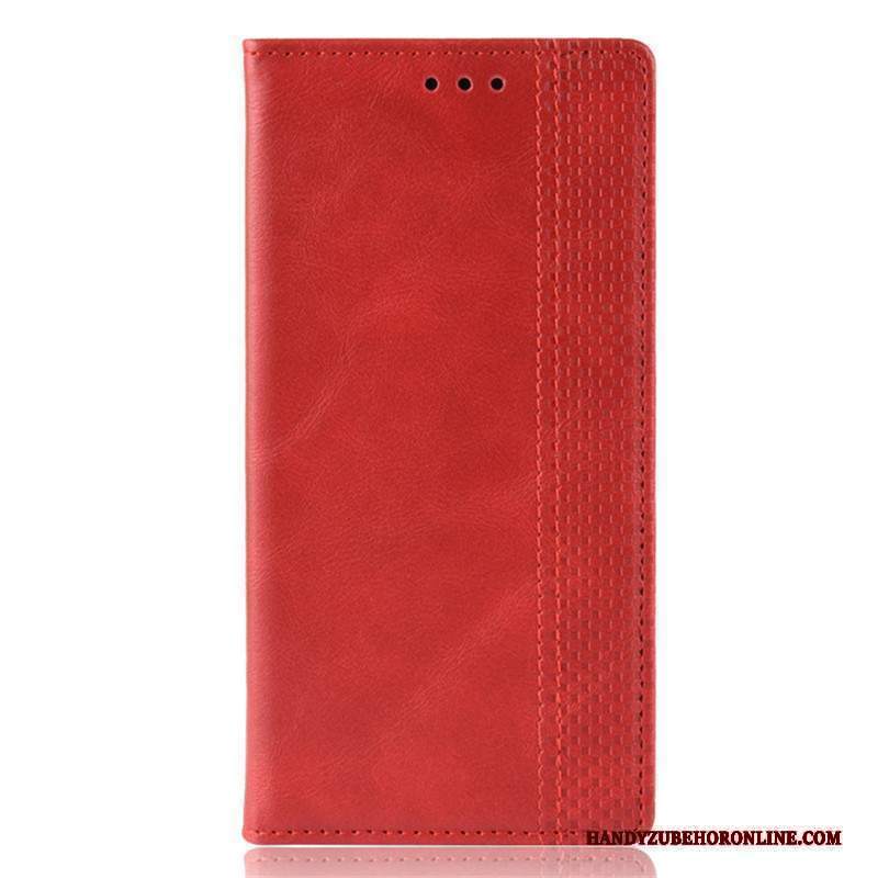 Custodia Redmi Note 9 Pro Pelle Magnete Vicino Nero, Cover Redmi Note 9 Pro Protezione Piccola Rosso