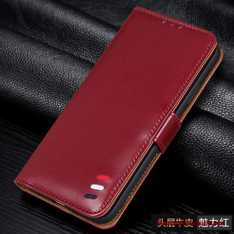 Custodia Redmi Note 9 Pro Pelle Telefono Magnete Vicino, Cover Redmi Note 9 Pro Folio Piccola Rosso