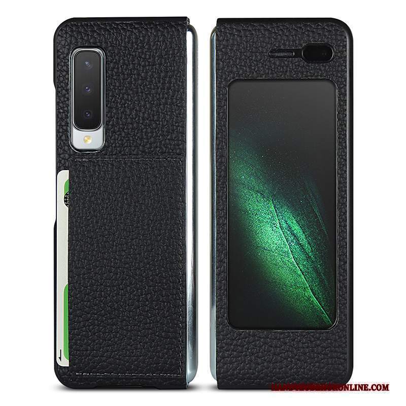 Custodia Samsung Fold Creativo Blu Scuro Sottile, Cover Samsung Fold Pelle Tutto Incluso Piegare