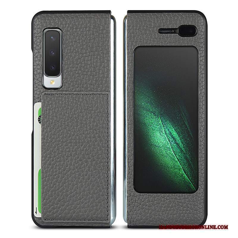 Custodia Samsung Fold Creativo Blu Scuro Sottile, Cover Samsung Fold Pelle Tutto Incluso Piegare