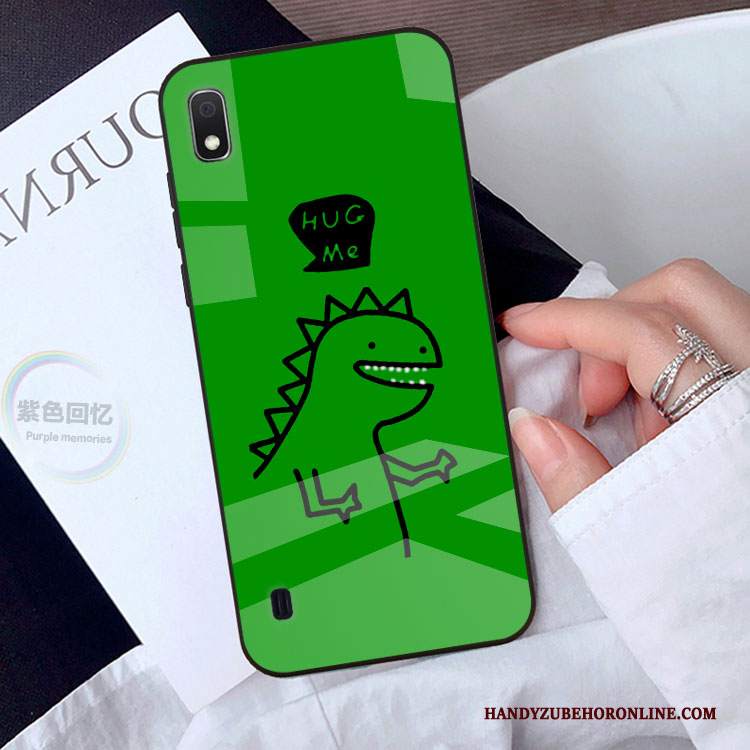 Custodia Samsung Galaxy A10 Cartone Animato Vetro Verde, Cover Samsung Galaxy A10 Protezione Bellotelefono