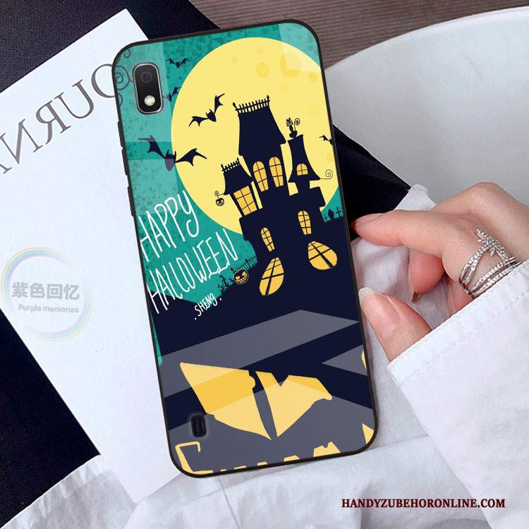 Custodia Samsung Galaxy A10 Cartone Animato Vetro Verde, Cover Samsung Galaxy A10 Protezione Bellotelefono