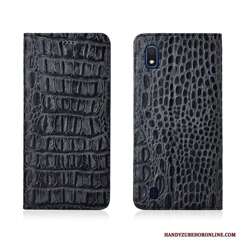 Custodia Samsung Galaxy A10 Pelle Cachi Modello Coccodrillo, Cover Samsung Galaxy A10 Folio Telefono Morbido