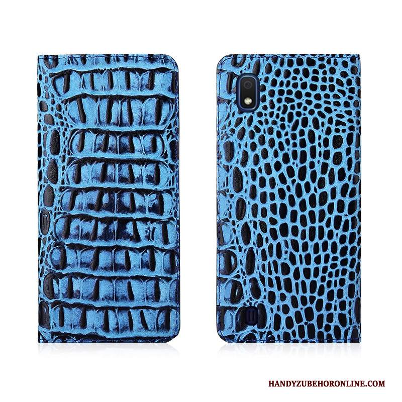 Custodia Samsung Galaxy A10 Pelle Cachi Modello Coccodrillo, Cover Samsung Galaxy A10 Folio Telefono Morbido