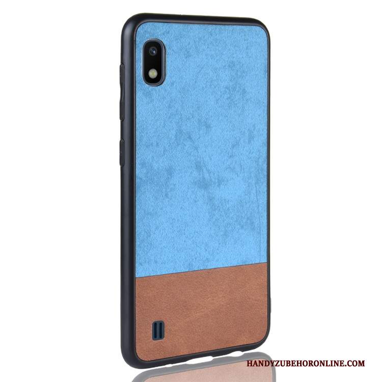 Custodia Samsung Galaxy A10 Pelle Tutto Incluso Denim, Cover Samsung Galaxy A10 Protezione Telefono Tendenza