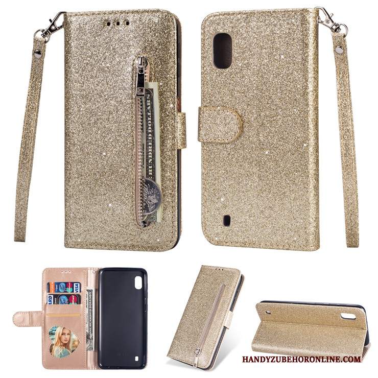 Custodia Samsung Galaxy A10 Pelle Tutto Inclusotelefono, Cover Samsung Galaxy A10 Protezione Di Personalità Argento