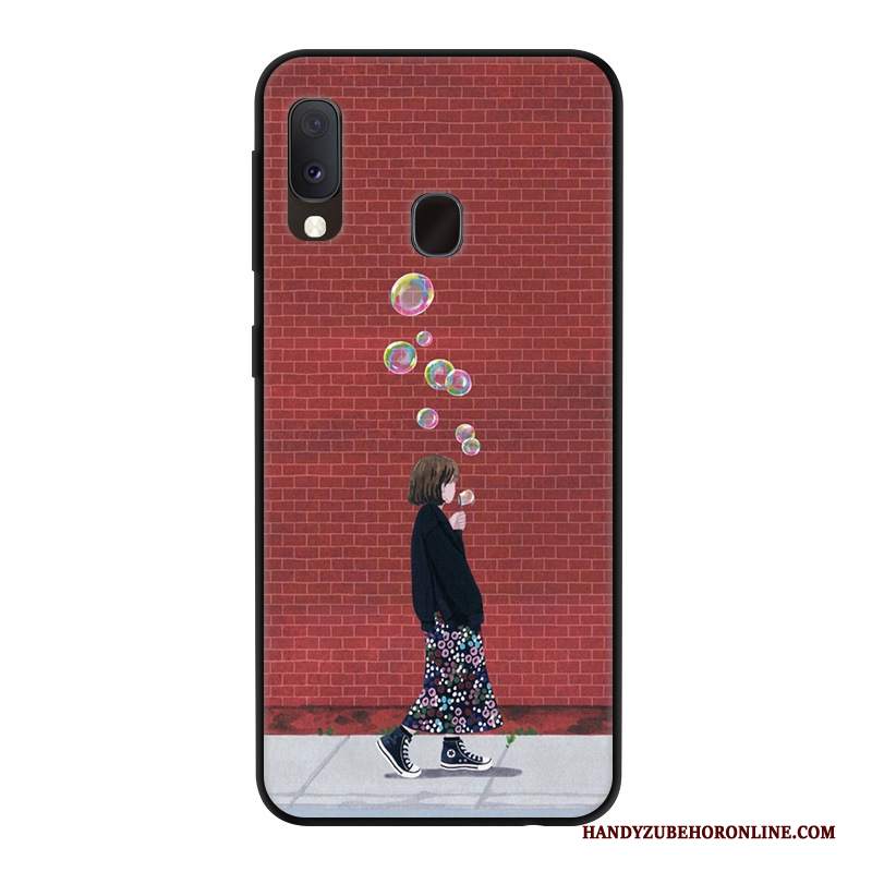 Custodia Samsung Galaxy A20e Cartone Animato Telefono Anti-caduta, Cover Samsung Galaxy A20e Protezione Rosso Garza