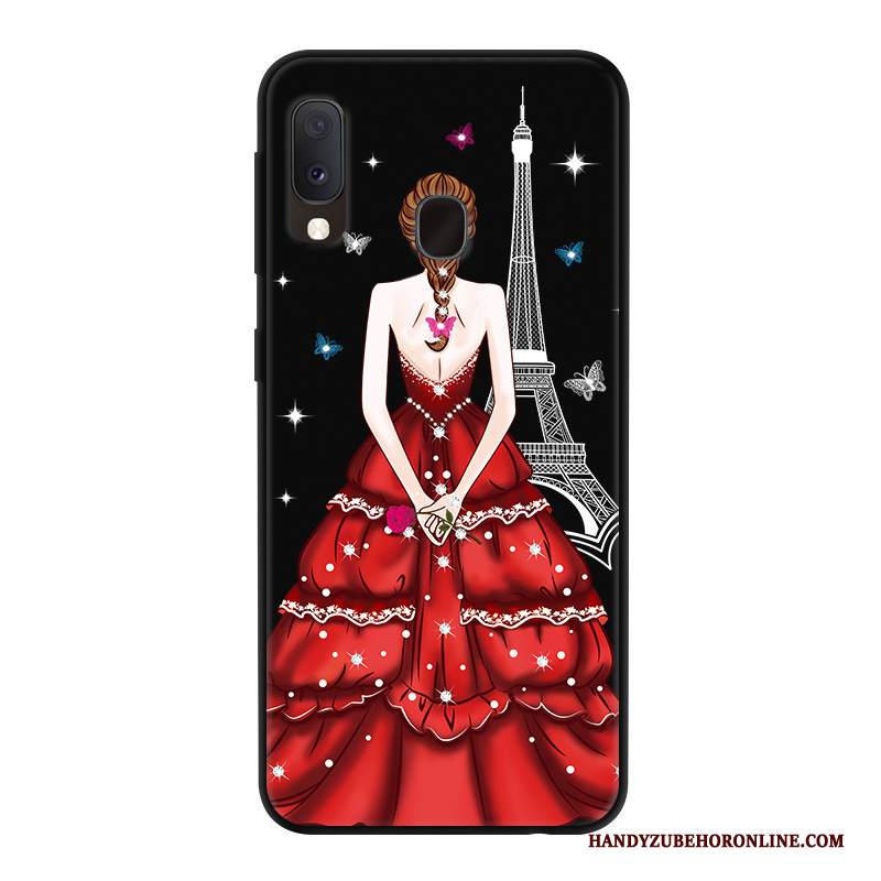 Custodia Samsung Galaxy A20e Cartone Animato Telefono Anti-caduta, Cover Samsung Galaxy A20e Protezione Rosso Garza