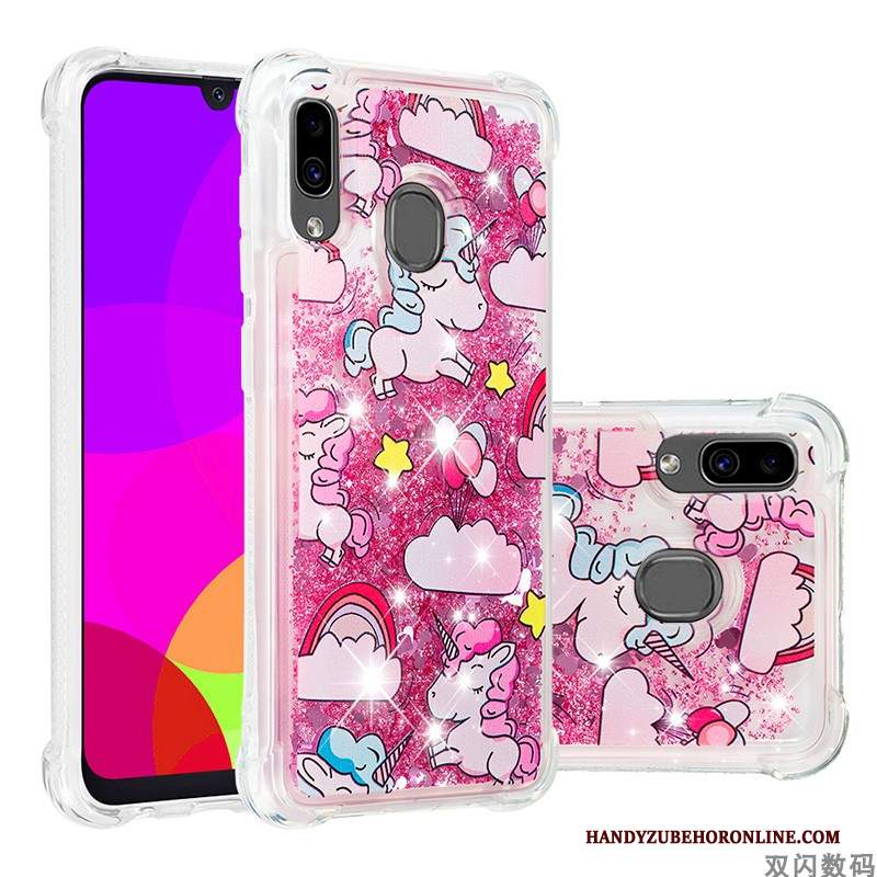 Custodia Samsung Galaxy A20e Cartone Animato Tutto Incluso Anti-caduta, Cover Samsung Galaxy A20e Silicone Morbido Rosa