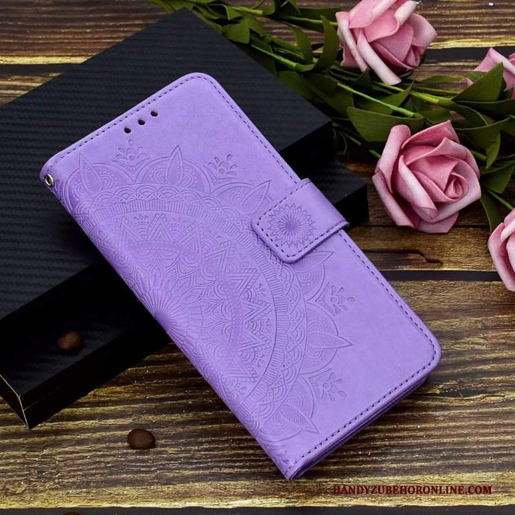 Custodia Samsung Galaxy A20e Pelle Morbido Porpora, Cover Samsung Galaxy A20e Folio Telefono