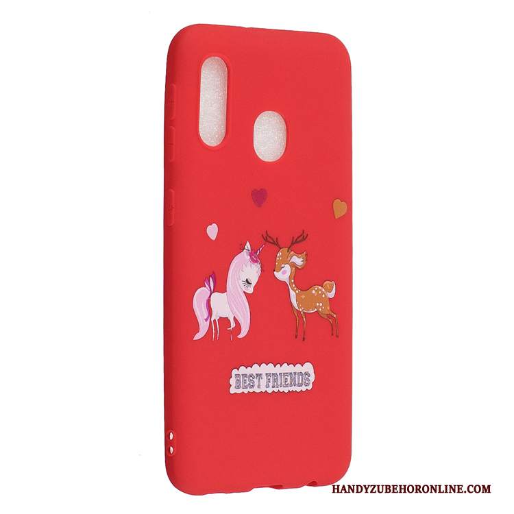 Custodia Samsung Galaxy A20e Protezione Telefono Bello, Cover Samsung Galaxy A20e Rosso Morbido