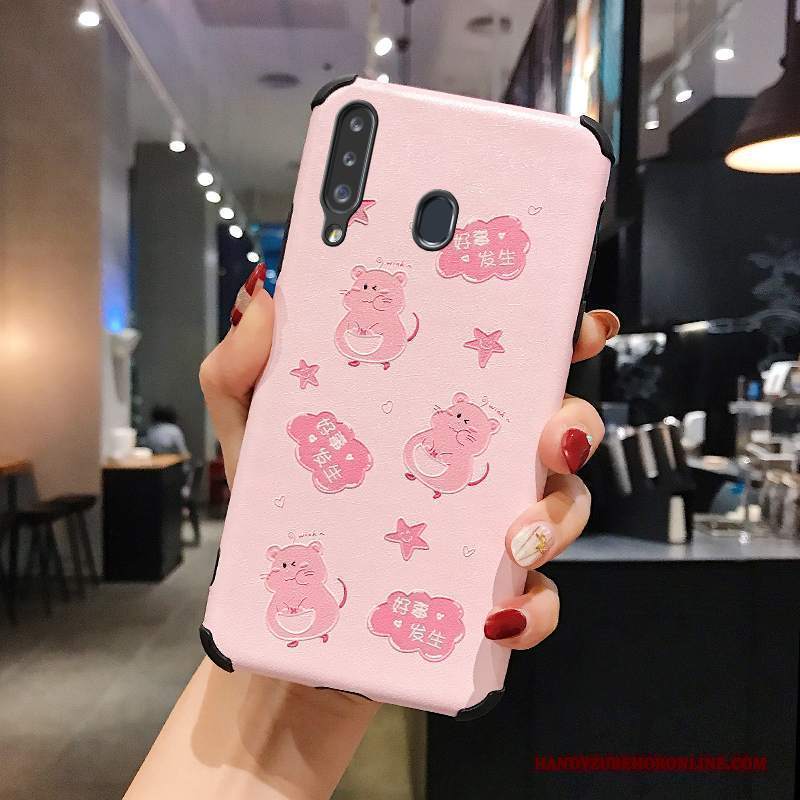 Custodia Samsung Galaxy A20s Cartone Animato Pellicola Protettiva Anti-caduta, Cover Samsung Galaxy A20s Goffratura Telefono Morbido