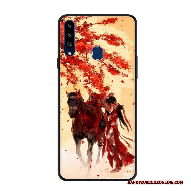 Custodia Samsung Galaxy A20s Cartone Animato Rosso Anti-caduta, Cover Samsung Galaxy A20s Protezione Telefono