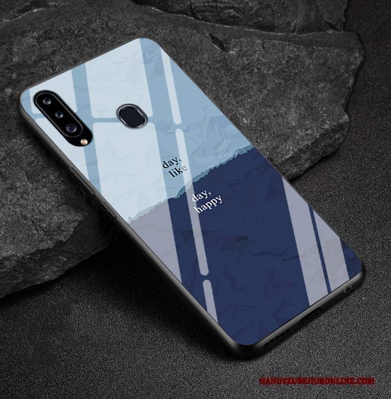 Custodia Samsung Galaxy A20s Protezione Telefono Morbido, Cover Samsung Galaxy A20s Creativo Specchio Blu