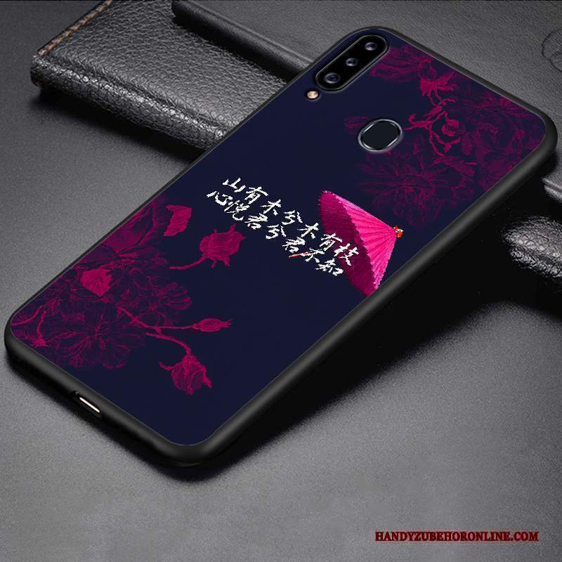 Custodia Samsung Galaxy A20s Silicone Macchiati Nero, Cover Samsung Galaxy A20s Cartone Animato Telefono Tutto Incluso