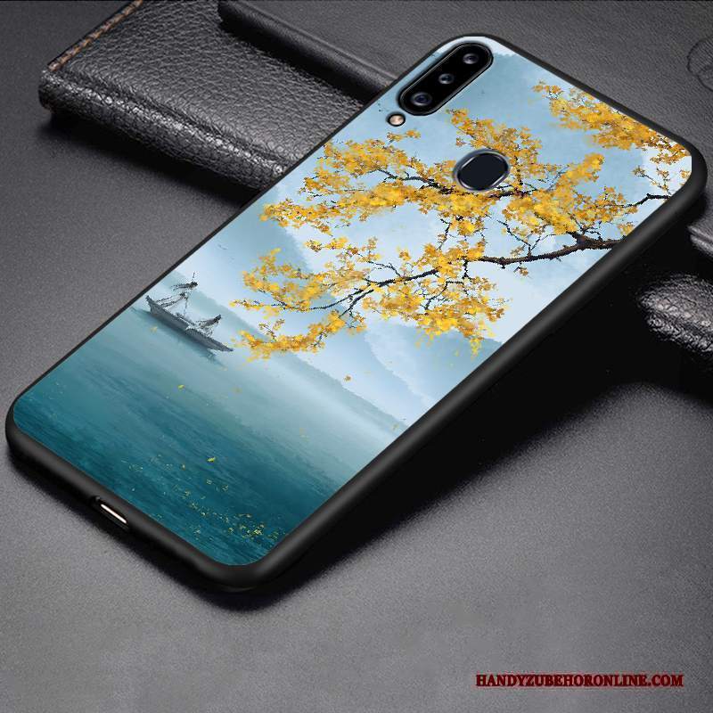 Custodia Samsung Galaxy A20s Silicone Macchiati Nero, Cover Samsung Galaxy A20s Cartone Animato Telefono Tutto Incluso