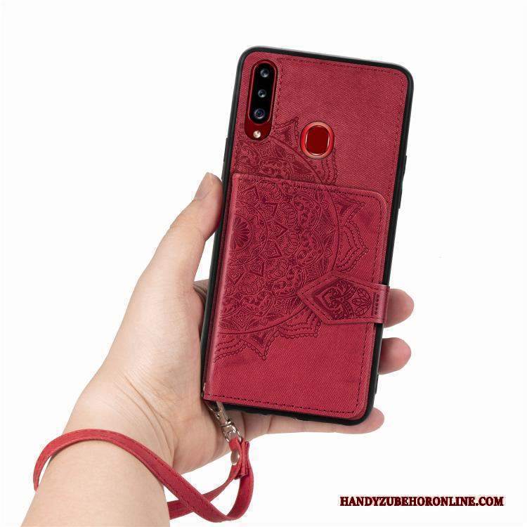 Custodia Samsung Galaxy A20s Silicone Telefono Rosso, Cover Samsung Galaxy A20s Protezione Tutto Incluso Morbido