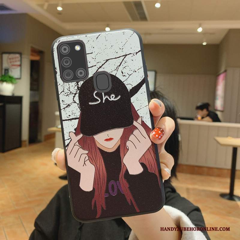 Custodia Samsung Galaxy A21s Cartone Animato Piccolatelefono, Cover Samsung Galaxy A21s Creativo Di Personalità Tendenza