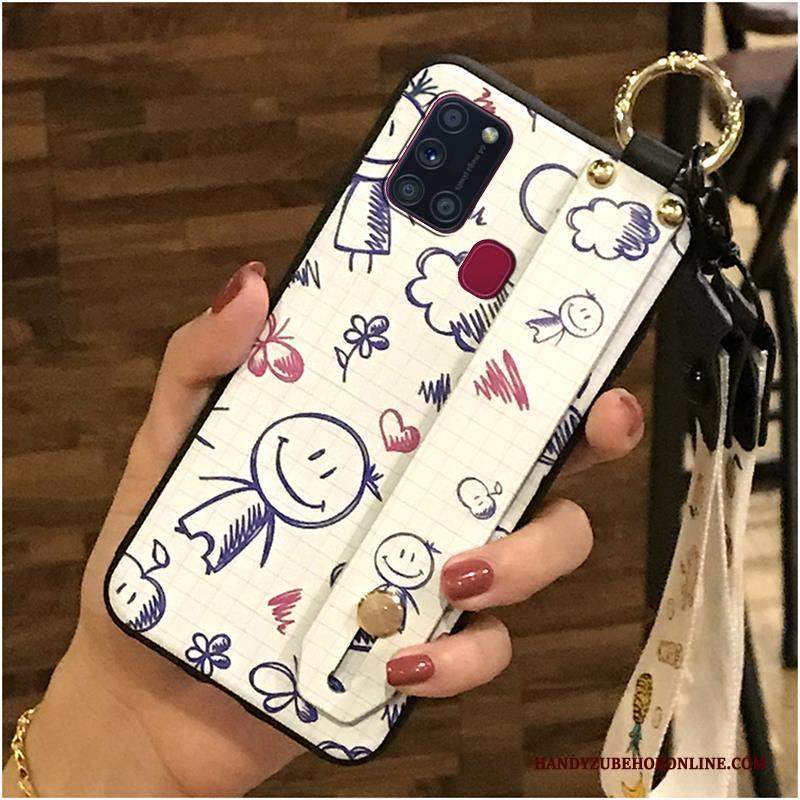 Custodia Samsung Galaxy A21s Cartone Animato Telefono Morbido, Cover Samsung Galaxy A21s Protezione Bianco Supporto