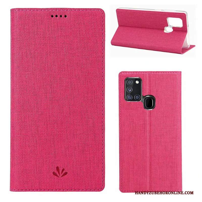 Custodia Samsung Galaxy A21s Pelle Anti-caduta Grigio, Cover Samsung Galaxy A21s Folio Morbidotelefono