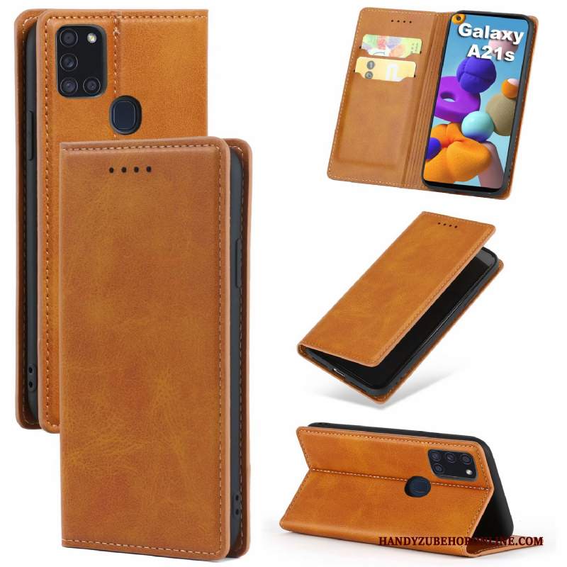 Custodia Samsung Galaxy A21s Pelle Rossotelefono, Cover Samsung Galaxy A21s Modello Anti-caduta