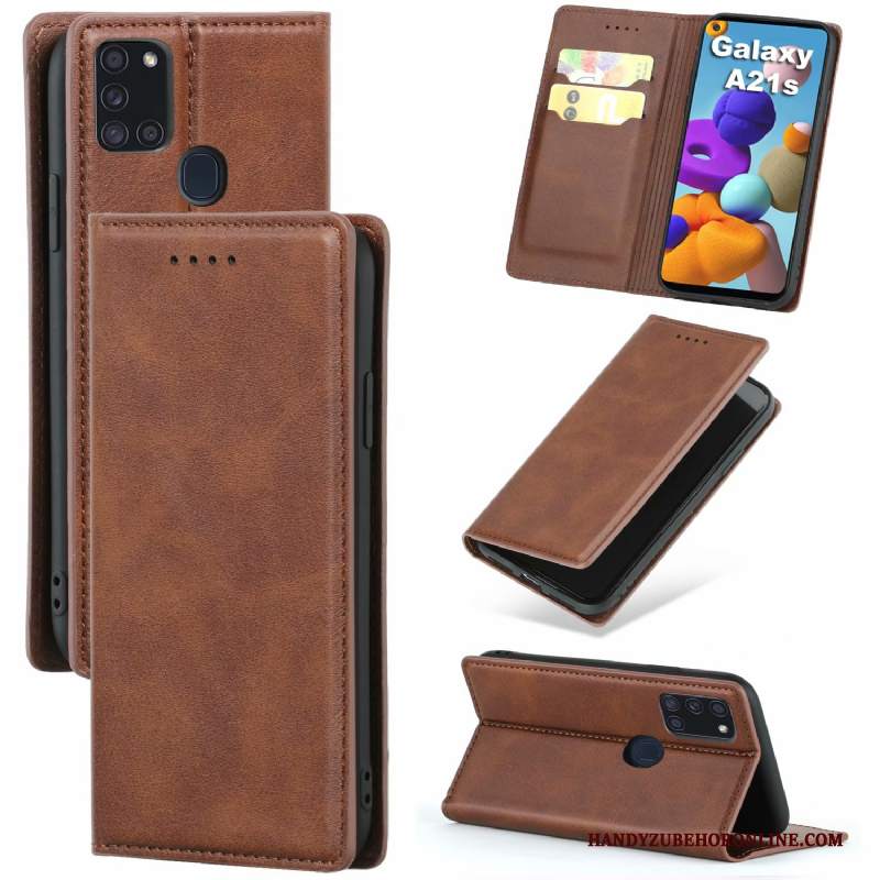 Custodia Samsung Galaxy A21s Pelle Rossotelefono, Cover Samsung Galaxy A21s Modello Anti-caduta