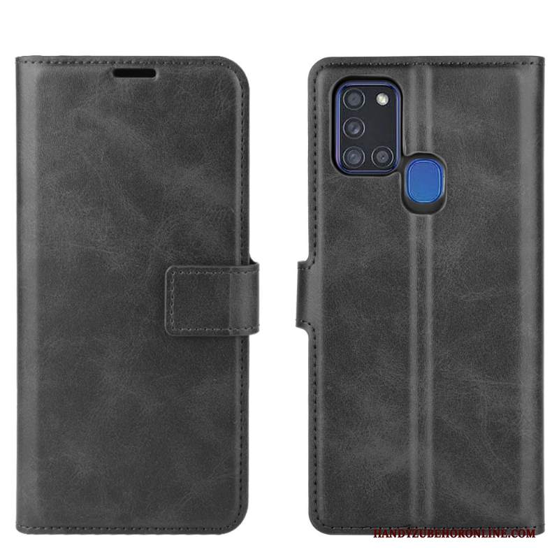 Custodia Samsung Galaxy A21s Pelle Telefono Nero, Cover Samsung Galaxy A21s Protezione Personalizza Carta