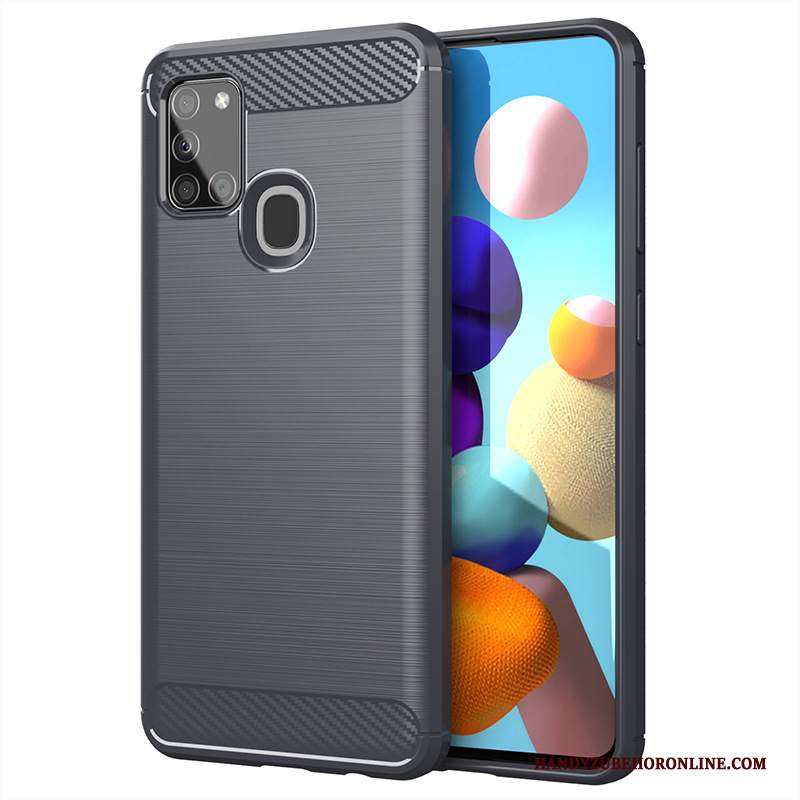 Custodia Samsung Galaxy A21s Protezione Modello Grigio, Cover Samsung Galaxy A21s Morbido Seta