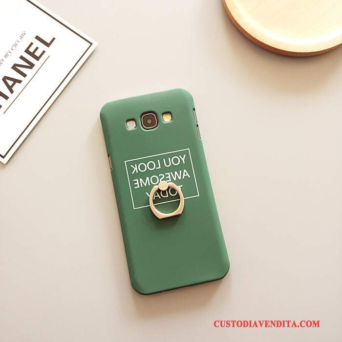 Custodia Samsung Galaxy A3 2015 Creativo Verde Scuro Semplici, Cover Samsung Galaxy A3 2015 Protezione Anti-caduta Macchiati