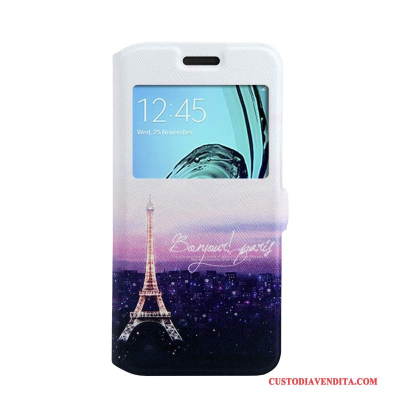 Custodia Samsung Galaxy A3 2016 Protezione Morbidotelefono, Cover Samsung Galaxy A3 2016 Colore Porpora Finestra Aperta