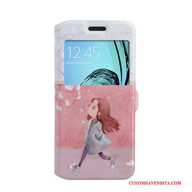 Custodia Samsung Galaxy A3 2016 Protezione Morbidotelefono, Cover Samsung Galaxy A3 2016 Colore Porpora Finestra Aperta