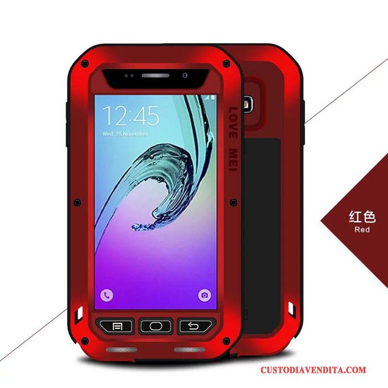 Custodia Samsung Galaxy A3 2016 Silicone Anti-caduta Tutto Incluso, Cover Samsung Galaxy A3 2016 Protezione Rosso Tre Difese