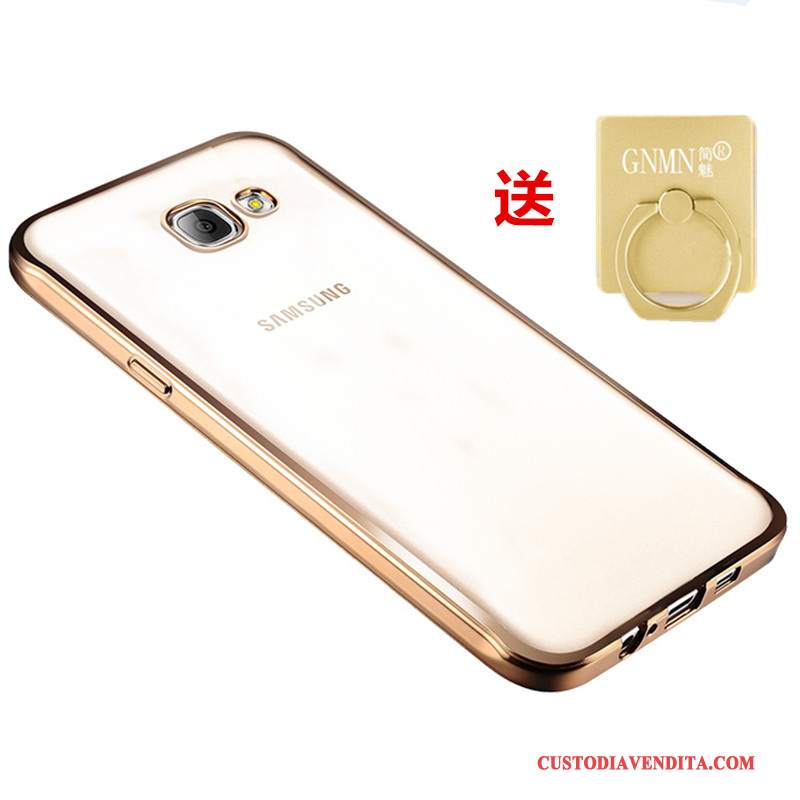 Custodia Samsung Galaxy A3 2016 Silicone Morbido Oro, Cover Samsung Galaxy A3 2016 Protezione Trasparente