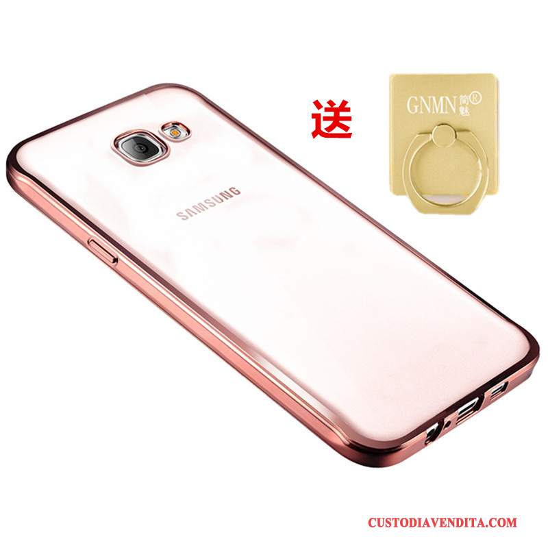 Custodia Samsung Galaxy A3 2016 Silicone Morbido Oro, Cover Samsung Galaxy A3 2016 Protezione Trasparente